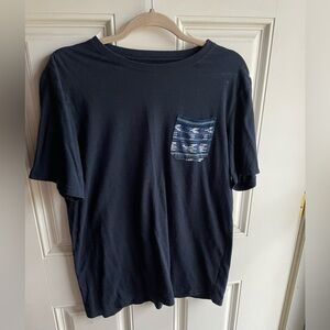 Classic Navy Men's Tee with Patterned Pocket